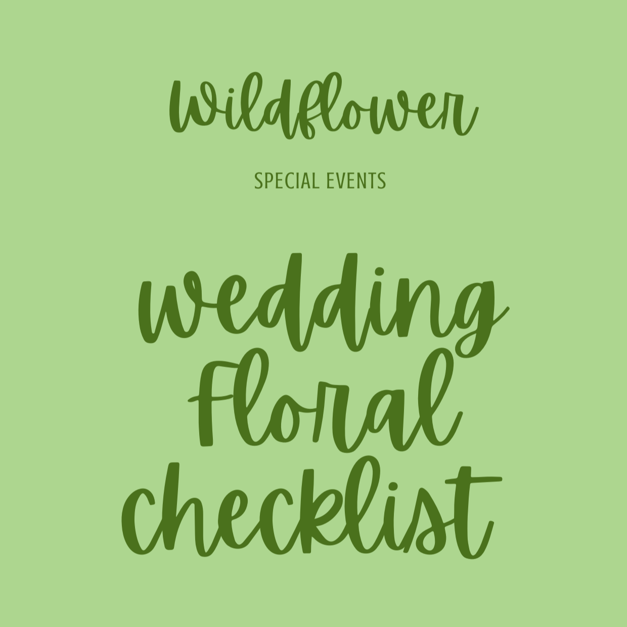 Wedding Floral Checklist